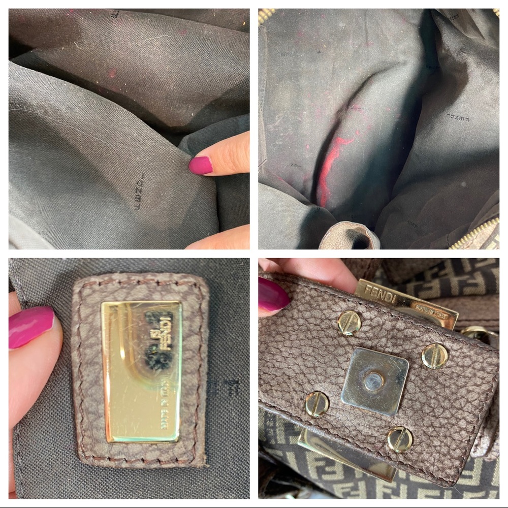 FENDI Brown Zucca Leather Satchel - Vintage - Picture 13 of 13